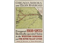 Old Chicago Aurora and Elgin 1926 Railroad Poster