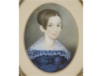 Miniature Portrait Mary Wenzel ca 1830s Painting