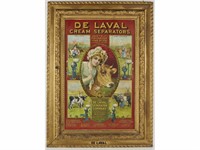 Old De Laval Cream Tin Litho 19C Advertising Sign