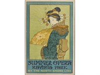 Railroad Travel Poster Summer Opera Ravinia Park