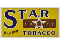 Old Star Porcelain 19C Tobacco Advertising Sign