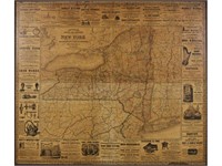 Mitchell's Large Scale 19C Map of New York 1858