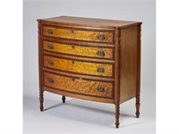 Federal Maple early 19C Bowfront Inlaid Chest
