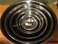 Large lot of stainless mixing bowls