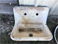 Antique Cast Iron Shallow Farm / Utility Sink