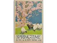 Springtime Along North Shore Line Railroad Poster