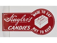 Huylers Candies Porcelain Double-sided Ad Sign