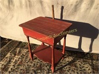 Primitive Red Paint Side Table