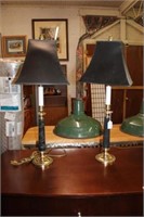 Pair Brass/Marble Lamps
