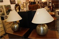 2pc Modern Silver Lamps