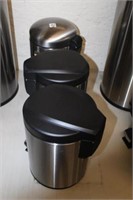 3pc Stainless Trash Cans