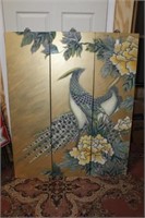 3pc Painted Asian Peacock Panels
