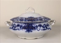 Antique English  blue and white tureen