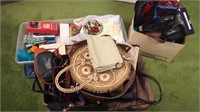 Lot of 3 boxes- handbags and misc