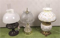 Vintage Lamps, Oil and Electric