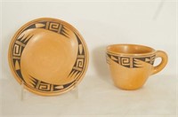 Emogene Lamabema Pueblo pottery cup & saucer
