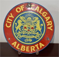 Rare Porcelain City of Calgary Alberta Sign