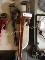 LOT OF TWO PIPE WRENCHES