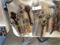 LOT OF ADJUSTABLE WRENCHES