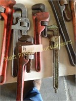 LOT OF FOUR PIPE WRENCHES