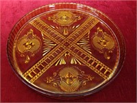 Vintage Indiana Amber Glass Serving Tray