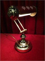 Adjustable Polished Brass Desk / Piano Lamp