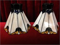 2 Vintage Appearance Stain Glass Lamp Shades