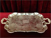 Large Vintage Silver Plate Serving Tray
