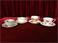 4 Collector Tea Cup & Saucer Sets