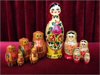 10 Hand Crafted Russian Nesting Dolls