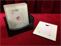 Frosted Glass Coasters/Picture Frames in Wood Case