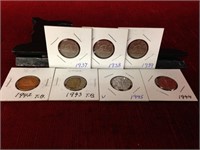 7 Vintage Nickels & Tombacs