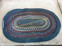Braided oval entry rug approx 3x2'
