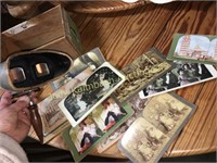 Antique stereoscope & many wonderful cards
