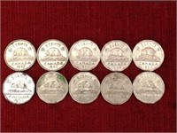 10 Vintage Canada Nickels