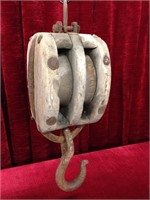 Vintage/Antique Wood Double Barn Pulley