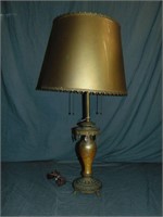 Durand Threaded Art Glass Lamp with Shade