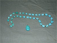 2 Turquoise Pieces. Necklace and Pendant.