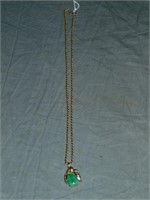 Jadeite/Diamond/Gold Pendant with Chain