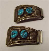 Pair Of Sterling And Turquoise Jewelry Pieces