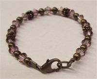 Sterling Silver And Beaded Child's Bracelet