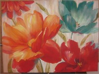 Large "Flowers"Oil Painting on Stretched Canvas