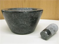 Stone Mortar & Pestle - Chipped Several Spots