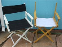 Pair Of Director Chairs, 1 Missing Back Material