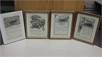 4 - 1912 Automobile Advertisements Framed