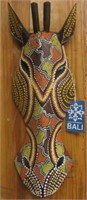 BALI Giraffe Hand Carved  Wood Mask