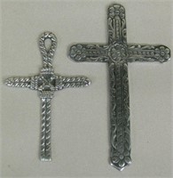 2 Metal Crosses - Can Be Wall Hung