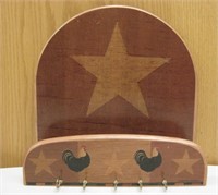 Rooster & Star Key Rack & Envelope Shelf
