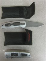 2 FROST Thumb Drive Folding Knives with Cases