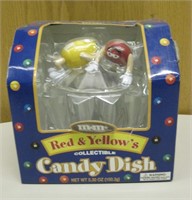 M & M's Red & Yellows Candy Dish In Box